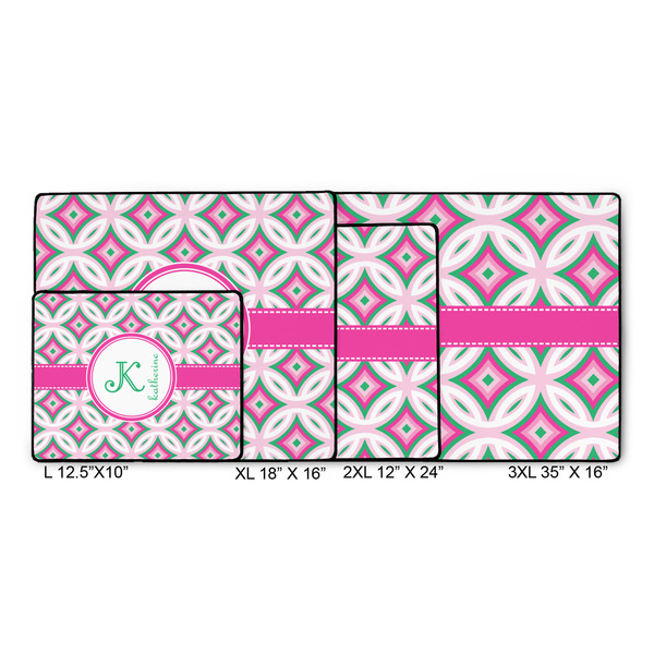 Linked Circles & Diamonds Gaming Mats - SIZE CHART