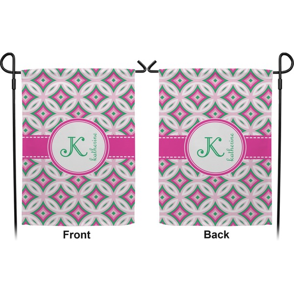 Linked Circles & Diamonds Garden Flag - Double Sided Front and Back