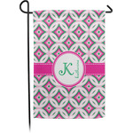 Linked Circles & Diamonds Small Garden Flag - Single Sided w/ Name and Initial