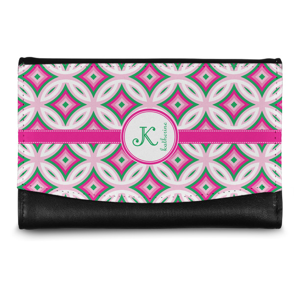 Custom Linked Circles & Diamonds Genuine Leather Women's Wallet - Small (Personalized)