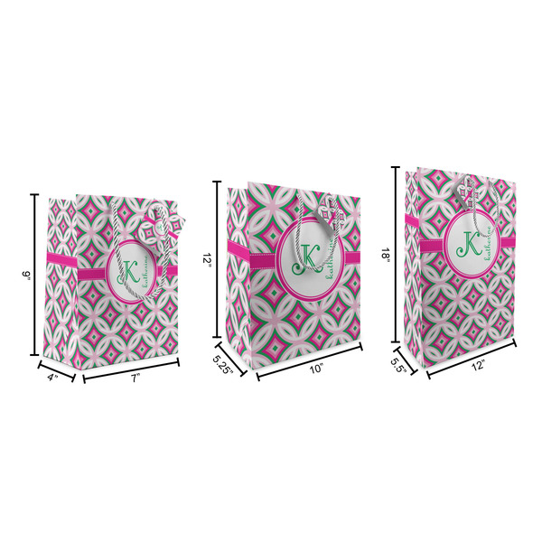 Linked Circles & Diamonds Gift Bags - All Sizes - Dimensions