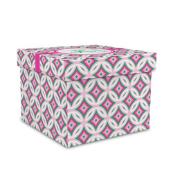 Linked Circles & Diamonds Gift Box with Lid - Canvas Wrapped - Medium (Personalized)