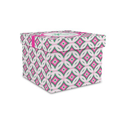 Linked Circles & Diamonds Gift Box with Lid - Canvas Wrapped - Small (Personalized)