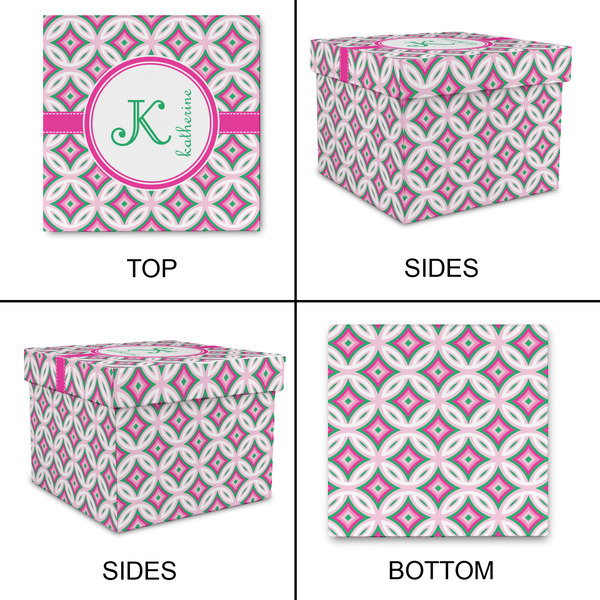 Linked Circles & Diamonds Gift Boxes with Lid - Canvas Wrapped - XX-Large - Approval