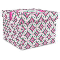 Linked Circles & Diamonds Gift Box with Lid - Canvas Wrapped - XX-Large (Personalized)
