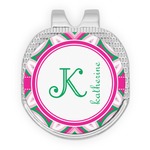 Linked Circles & Diamonds Golf Ball Marker - Hat Clip - Silver