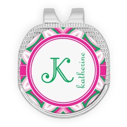 Linked Circles & Diamonds Golf Ball Marker - Hat Clip - Silver