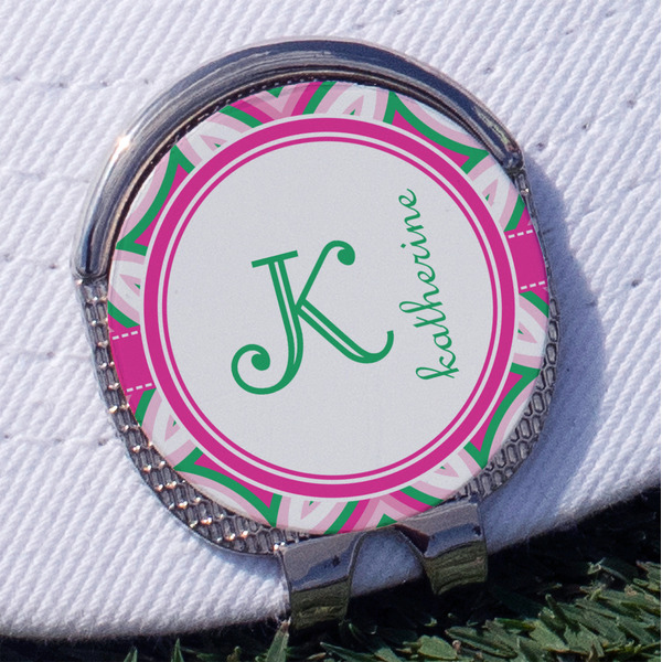Custom Linked Circles & Diamonds Golf Ball Marker - Hat Clip