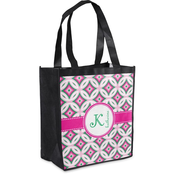 Custom Linked Circles & Diamonds Grocery Bag (Personalized)