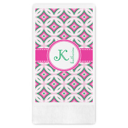 Linked Circles & Diamonds Guest Napkins - Full Color - Embossed Edge (Personalized)