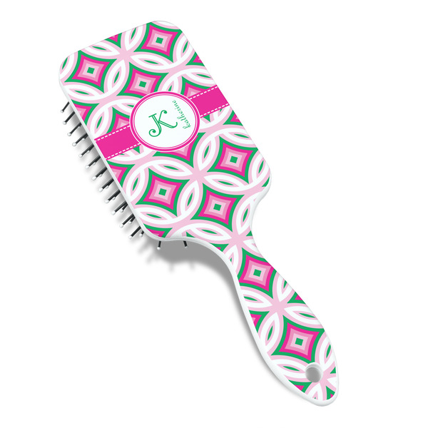 Linked Circles & Diamonds Hair Brush - Angle View