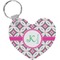 Linked Circles & Diamonds Heart Keychain (Personalized)