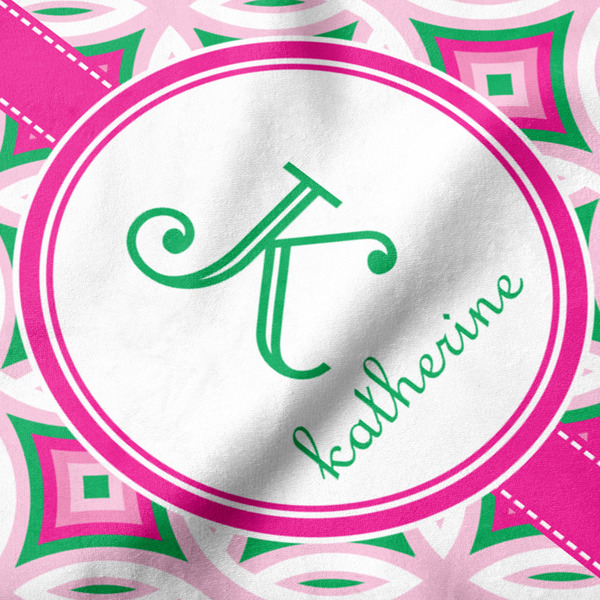 Linked Circles & Diamonds Hooded Baby Towel- Detail Close Up