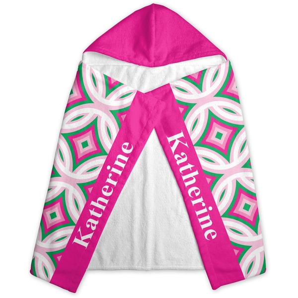 Linked Circles & Diamonds Hooded Towel - Folded