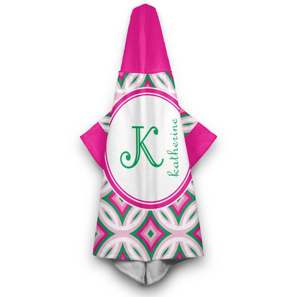 Linked Circles & Diamonds Hooded Towel - Hanging