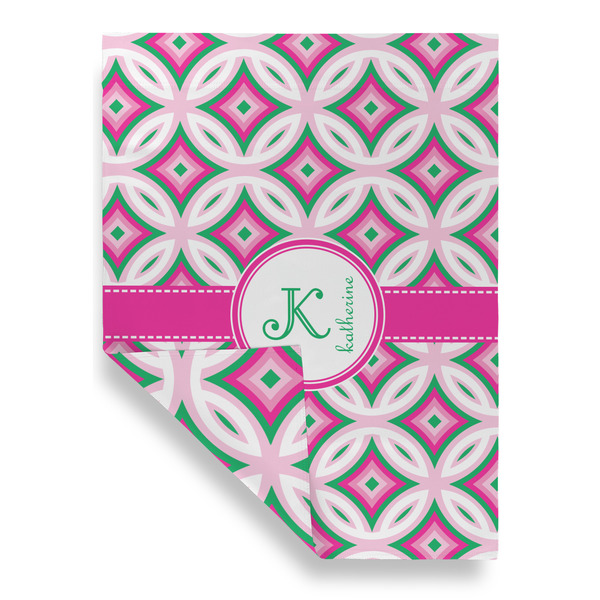 Linked Circles & Diamonds House Flags - Double Sided - FRONT FOLDED
