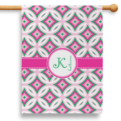 Linked Circles & Diamonds 28" House Flag - Double Sided (Personalized)