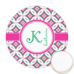 Linked Circles & Diamonds Printed Cookie Topper - Round (Personalized)