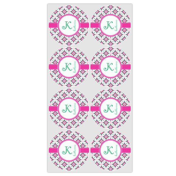 Linked Circles & Diamonds Icing Circle - Medium - Set of 8