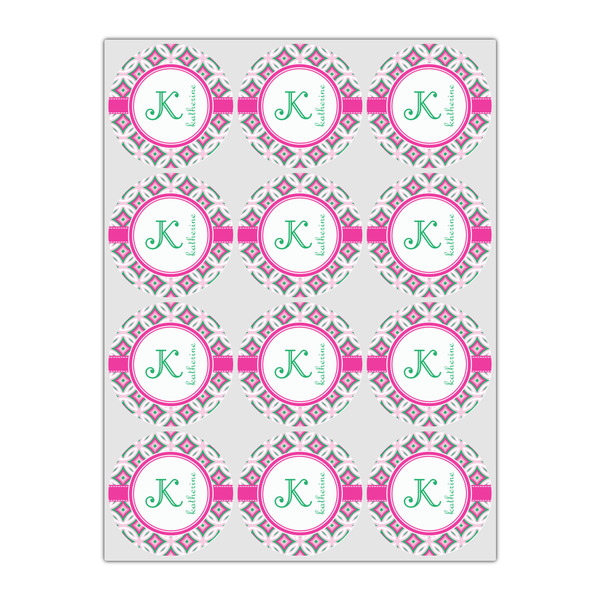 Linked Circles & Diamonds Icing Circle - Small - Set of 12