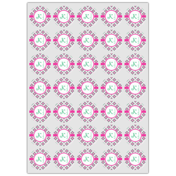 Linked Circles & Diamonds Icing Circle - XSmall - Set of 35