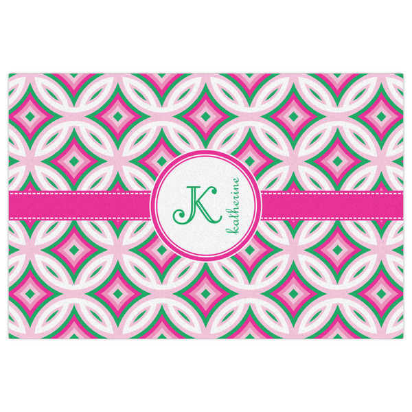 Linked Circles & Diamonds Indoor / Outdoor Rug - 2'x3' - Front Flat