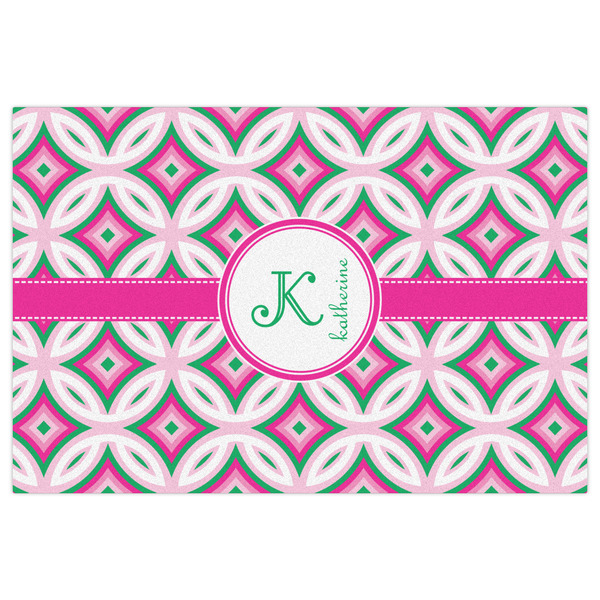 Linked Circles & Diamonds Indoor / Outdoor Rug - 4'x6' - Front Flat