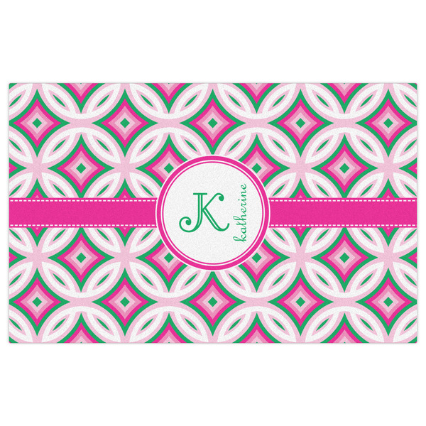 Linked Circles & Diamonds Indoor / Outdoor Rug - 5'x8' - Front Flat