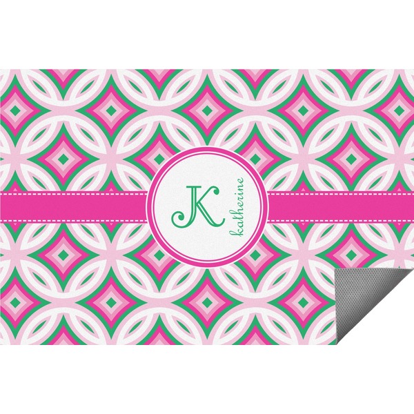 Custom Linked Circles & Diamonds Indoor / Outdoor Rug (Personalized)