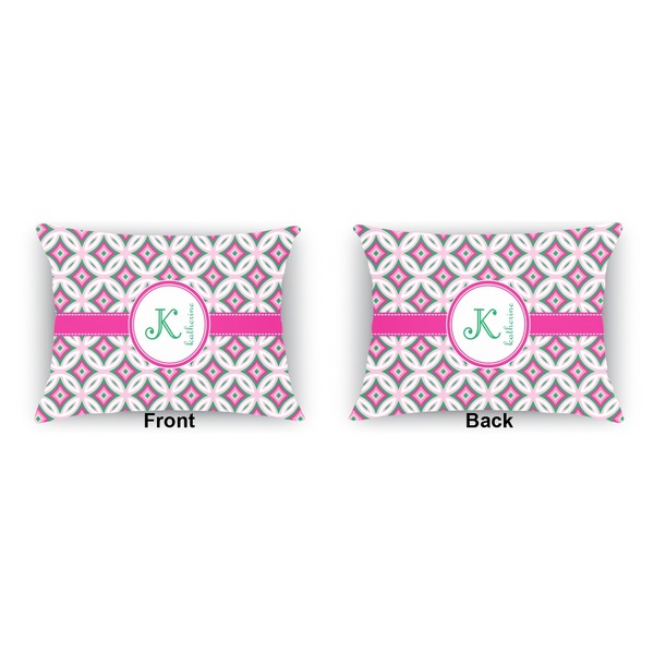 Linked Circles & Diamonds  Indoor Rectangular Burlap Pillow (Front and Back)