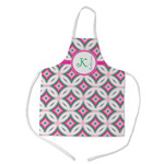 Linked Circles & Diamonds Kid's Apron w/ Name and Initial