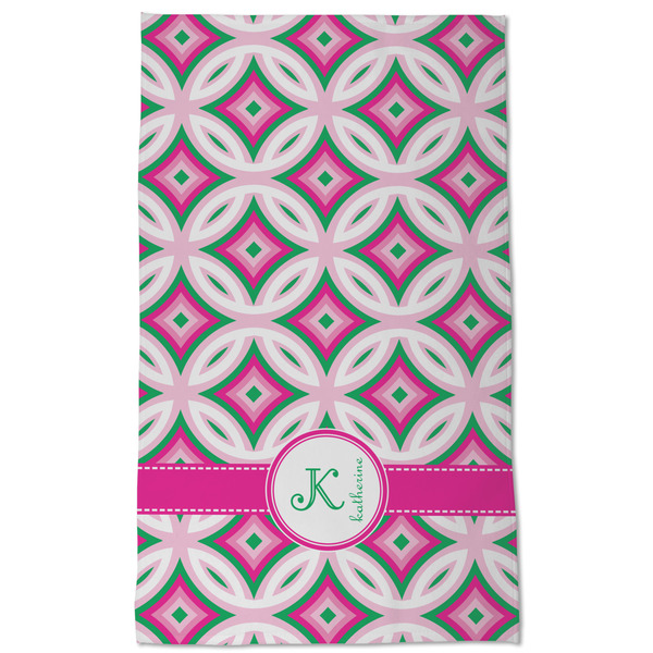 Linked Circles & Diamonds Kitchen Towel - Poly Cotton - Full Front