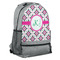Linked Circles & Diamonds Large Backpack - Gray - Angled View