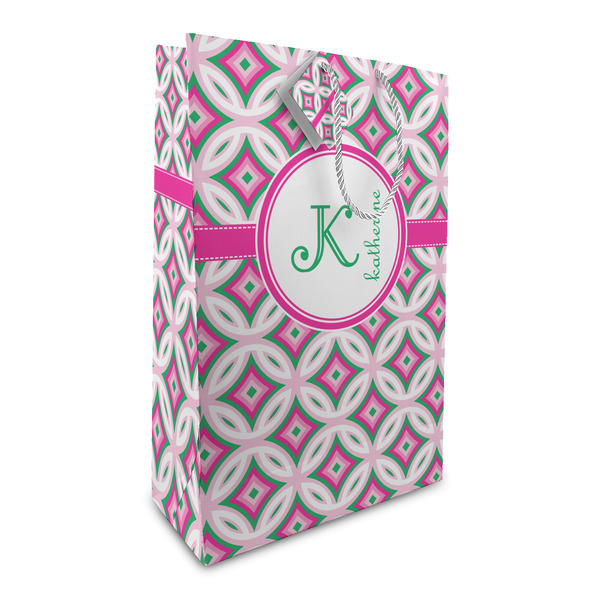 Custom Linked Circles & Diamonds Large Gift Bag (Personalized)