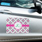 Linked Circles & Diamonds Large Rectangle Car Magnets- In Context