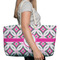 Linked Circles & Diamonds Large Rope Tote Bag - In Context View