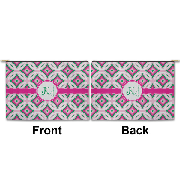 Linked Circles & Diamonds Large Zipper Pouch Approval (Front and Back)