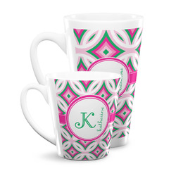 Linked Circles & Diamonds Latte Mug (Personalized)