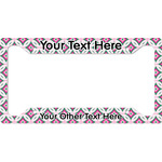 Linked Circles & Diamonds License Plate Frame (Personalized)
