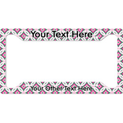 Linked Circles & Diamonds License Plate Frame - Style A (Personalized)
