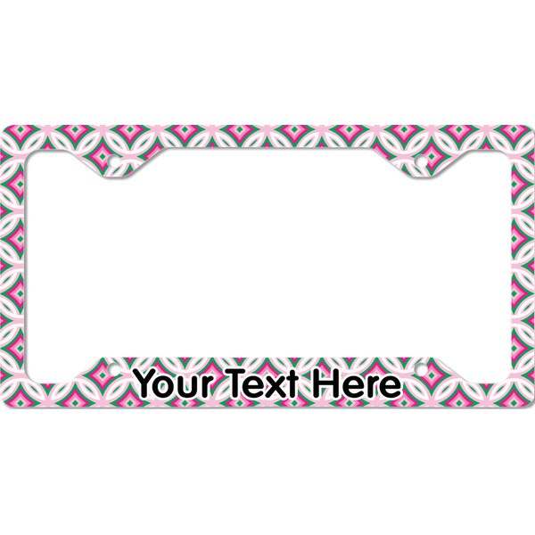 Custom Linked Circles & Diamonds License Plate Frame - Style C (Personalized)
