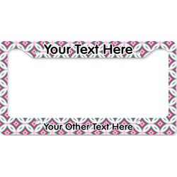Linked Circles & Diamonds License Plate Frame - Style B (Personalized)