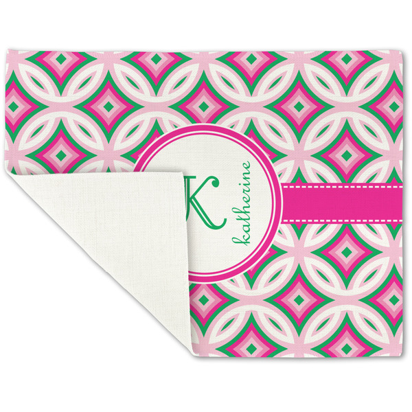 Linked Circles & Diamonds Linen Placemat - Folded Corner (single side)