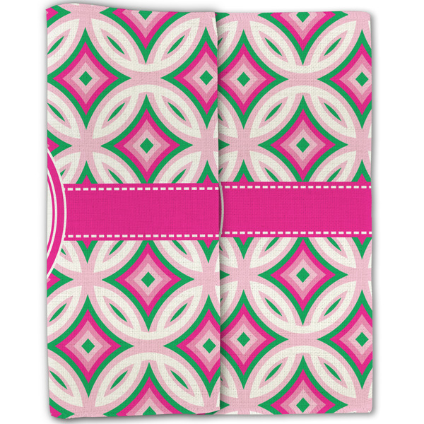 Linked Circles & Diamonds Linen Placemat - Folded Half (double sided)