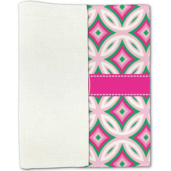 Linked Circles & Diamonds Linen Placemat - Folded Half