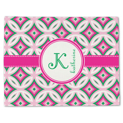 Linked Circles & Diamonds Single-Sided Linen Placemat - Single w/ Name and Initial