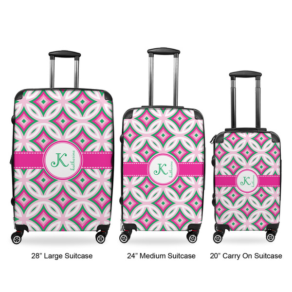 Linked Circles & Diamonds Luggage Bags all sizes - With Handle