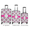 Linked Circles & Diamonds Luggage Bags all sizes - With Handle