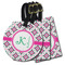 Linked Circles & Diamonds Luggage Tags - 3 Shapes Availabel