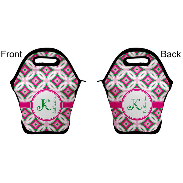 Linked Circles & Diamonds Lunch Bag - Front and Back
